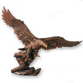 Bronze Resin Attacking Eagle Trophy w/1/4" Rod (13"x16")
